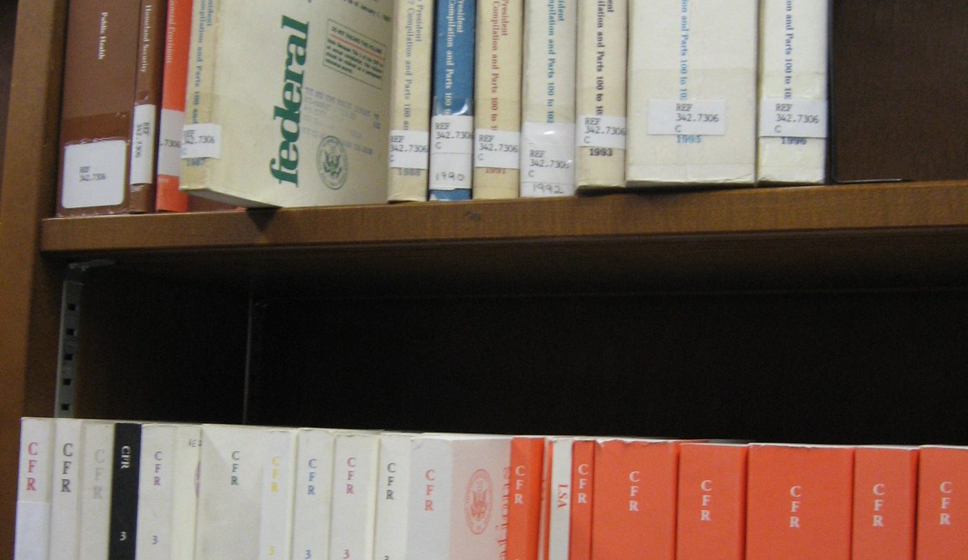 Code of Federal Regulations volumes